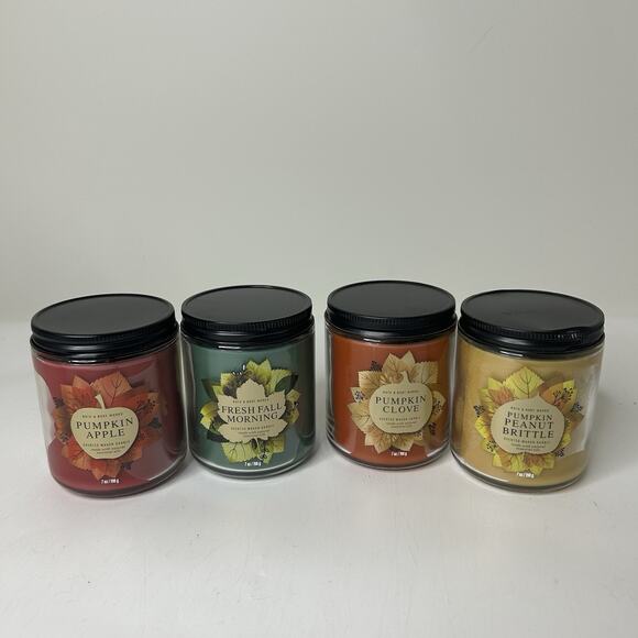 Bath & Body Works Candies 7oz Pumpkin Scented Fall Autumn Lot Of 4 - Picture 1 of 8